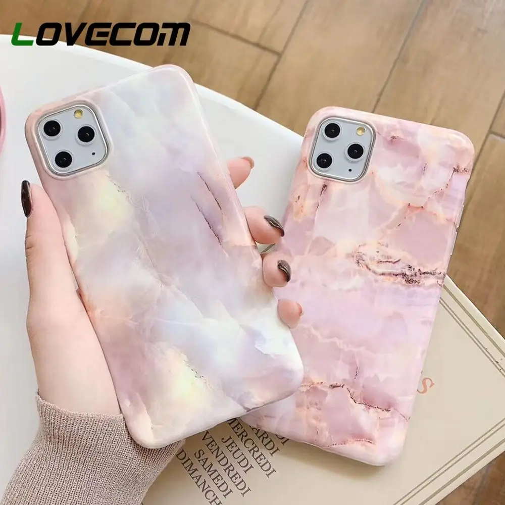 Чехол для телефона Dream с Розовым Мрамором iPhone 11 Pro Max XR X XS 7 8 6S Plus мягкий матовый