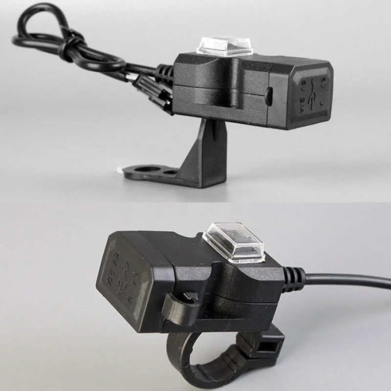 12-24V двойной USB Мотоцикл Руль телефон зарядное устройство разъем водонепроницаемый переключатель крепления V-Best