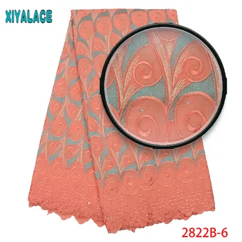 

Soft African Fabric Lace Peach Voile Cotton Lace Fabric High Quality Cotton Lace Fabric For African Wedding Lace Fabric 2822b