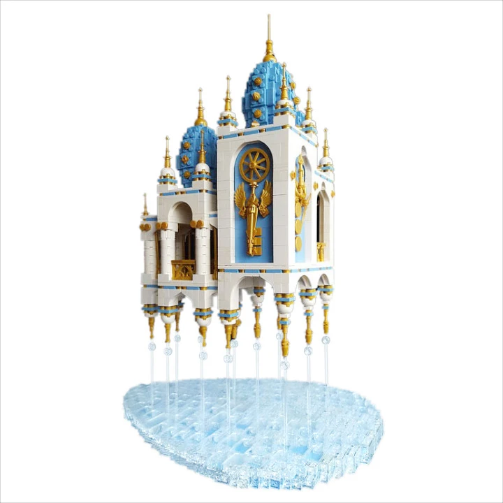 

BuildMOC Street CITY view Floating SKY Castle House Fantasy Fortress Model Lepining Building Blocks Bricks Kids Toys