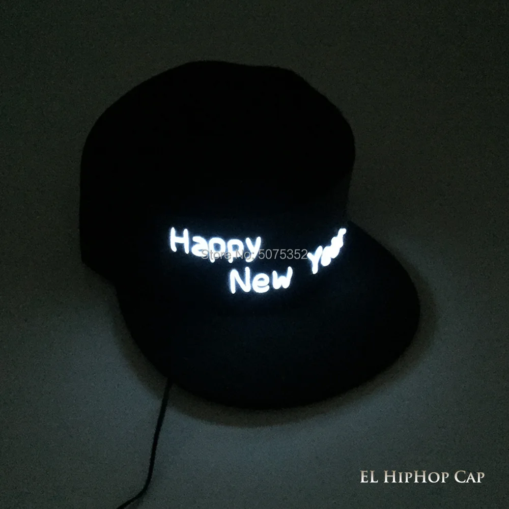 С новогодней подсветкой, шапка s, хип-хоп, шапка EL Wire Snapback, Рождественский головной убор с подсветкой для взрослых мужчин и женщин