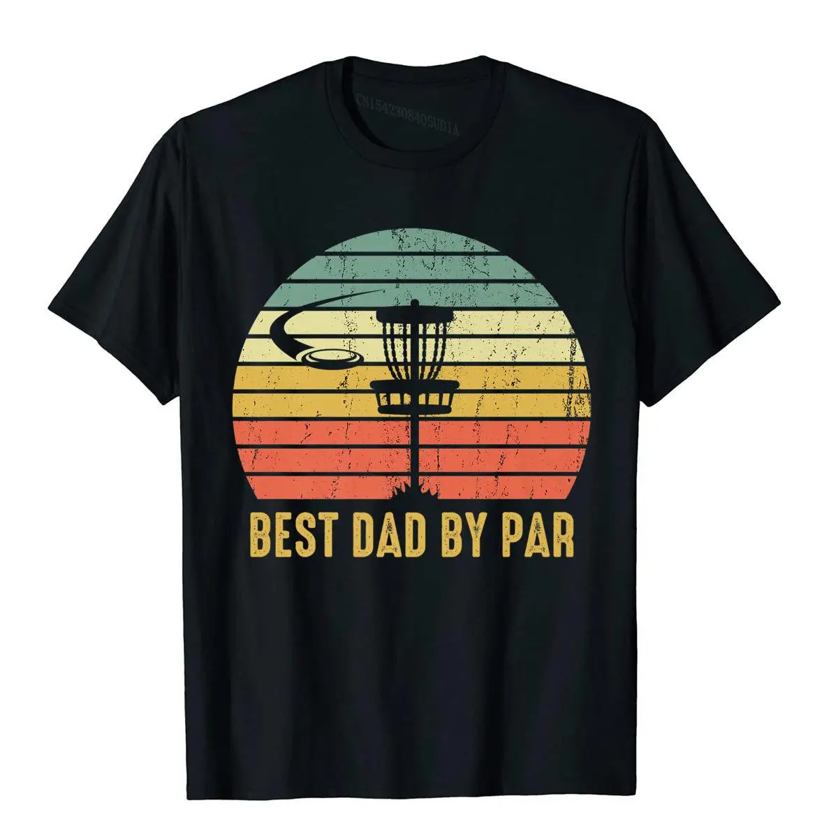 Mens Best Dad By Par Funny Disc Golf Gift For Men Father's Day Premium T-Shirt__B6704black