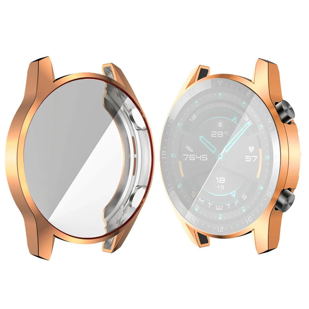 TPU чехол для huawei Watch GT2 46 мм ультра тонкий Гальванизированный прозрачный TPU мягкий чехол Защита пульсометра