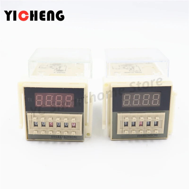 1pcs DH48S-2Z digital display time relay timer power-on delay AC 220V 110V 36V 380V AC DC 24V 12V two open and two closed output