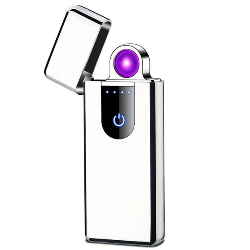 Новейшая прядильная дуговая Зажигалка USB электрическая плазменная Зажигалка Tesla катушка ветрозащитная Электронная зажигалка гаджеты для мужчин подарки - Цвет: ICE Silver