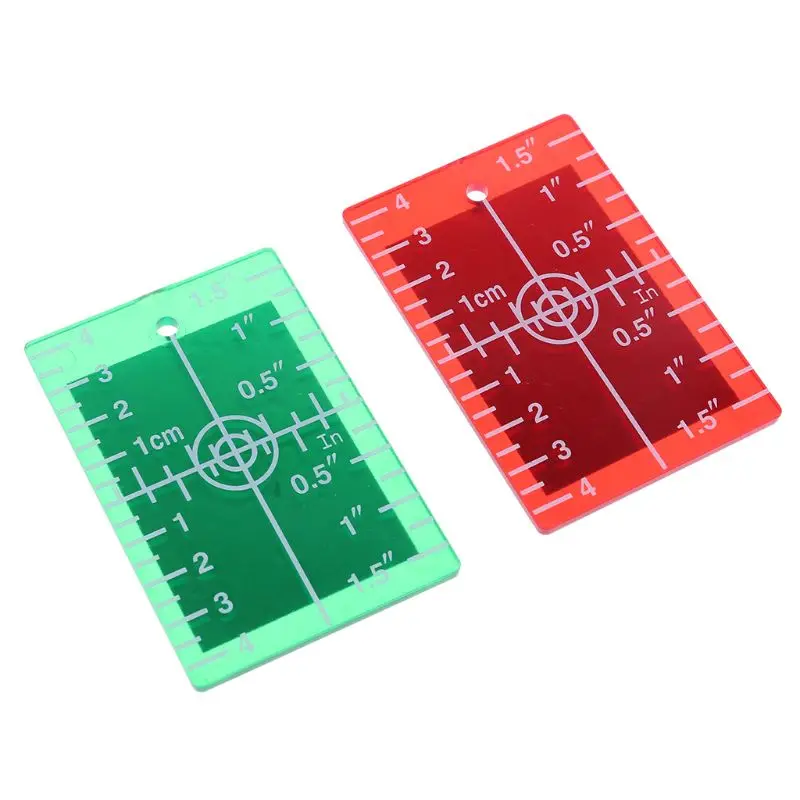 Laser Level 1 Pc Target Card Plate inch/cm for Green and Red