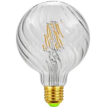

TIANFAN Led Bulbs Vintage Light Bulb G95 Globe swirl Clear Glass 4W 220/240V E27 2700K Super Warm White Edison Led Bulb