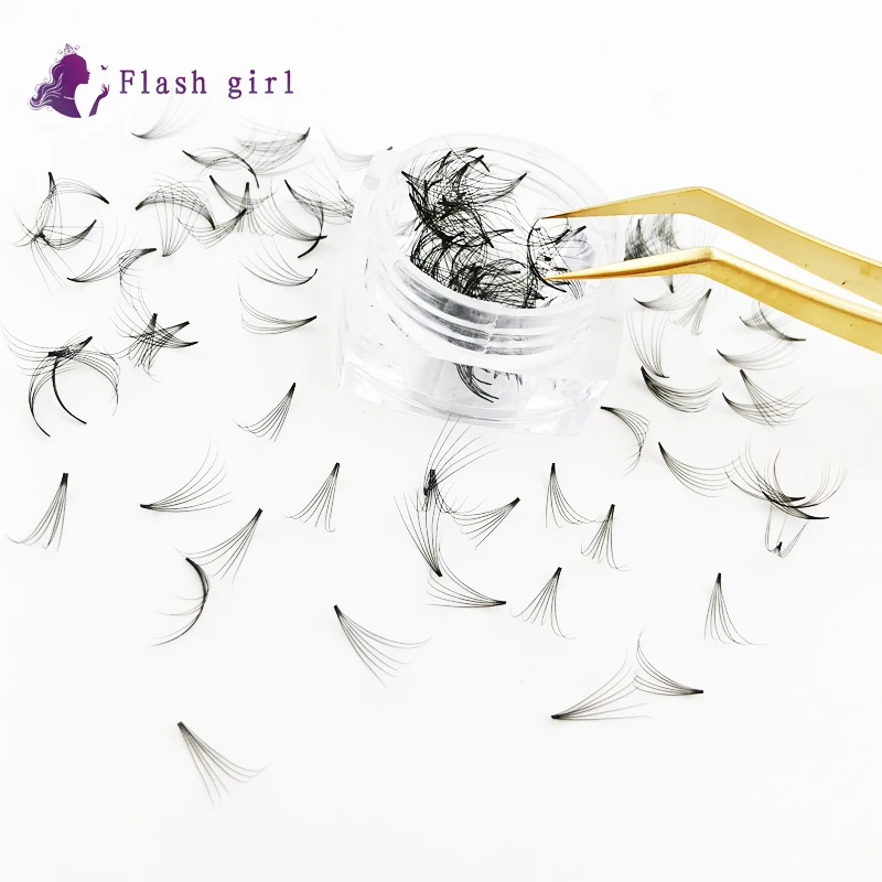 Flash girl Makeup 5D 6D короткие Стволовые готовые 80 вентиляторов в одной баночке объемные ресницы оптом норковые ресницы