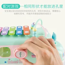 Детский автобус стук Paiono стол Младенцы мама и ребенок игрушка 0-3 лет Образование Раннее Образование ударный инструмент игрушка Pian