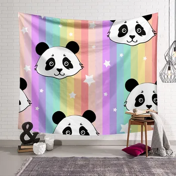 

Cute Cartoon Panda Painting Tapestry 3D Printing Tapestrying Rectangular Home Decor Wall Hanging 05