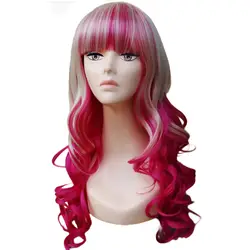 MSTN женские длинные вьющиеся волосы цвет синтетический высокотемпературный волоконный парик Леди Косплей Хэллоуин парик головной убор