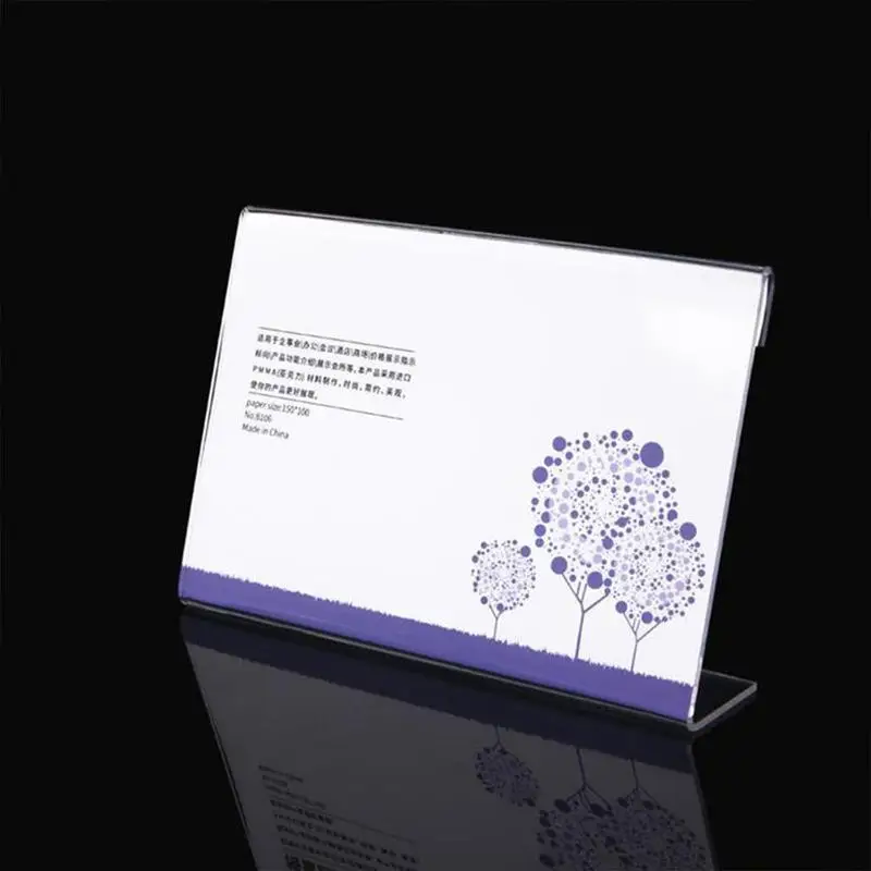 Acrylic Transparent Display Stand Desk Sign Label Frame Price Tag Display Business Card Holders 10pcs desk card holder card display stand acrylic sign holder price display stand