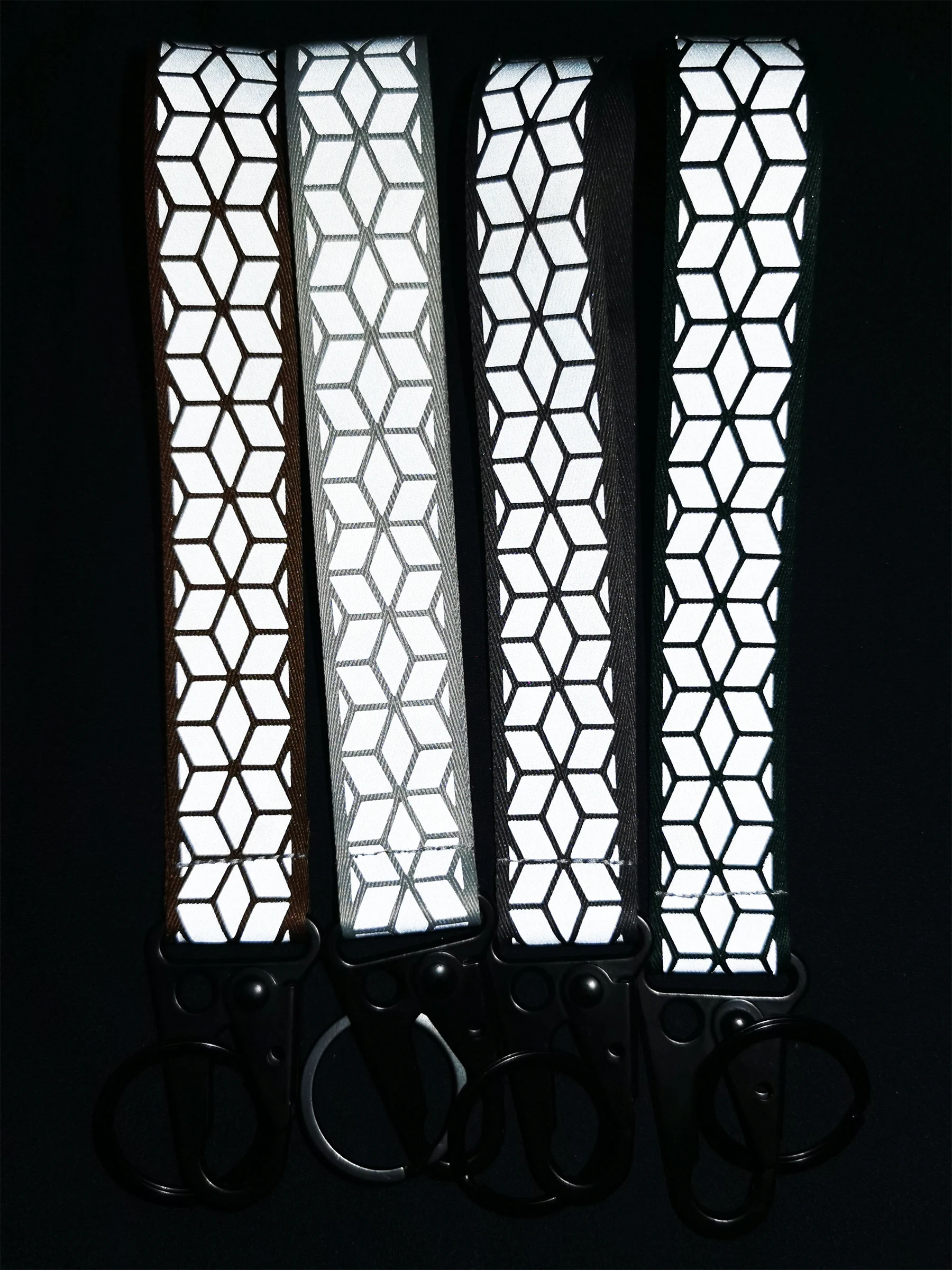 Car Reflective Keychains High Visibility Webbing Material For Bag Pendant Accessories 2.5cm