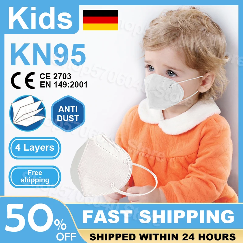 

10PCS KN95 Kids Face Mask 4 Layers Anti Dust Child Mouth Mask Protective Mask For Baby Children Masks