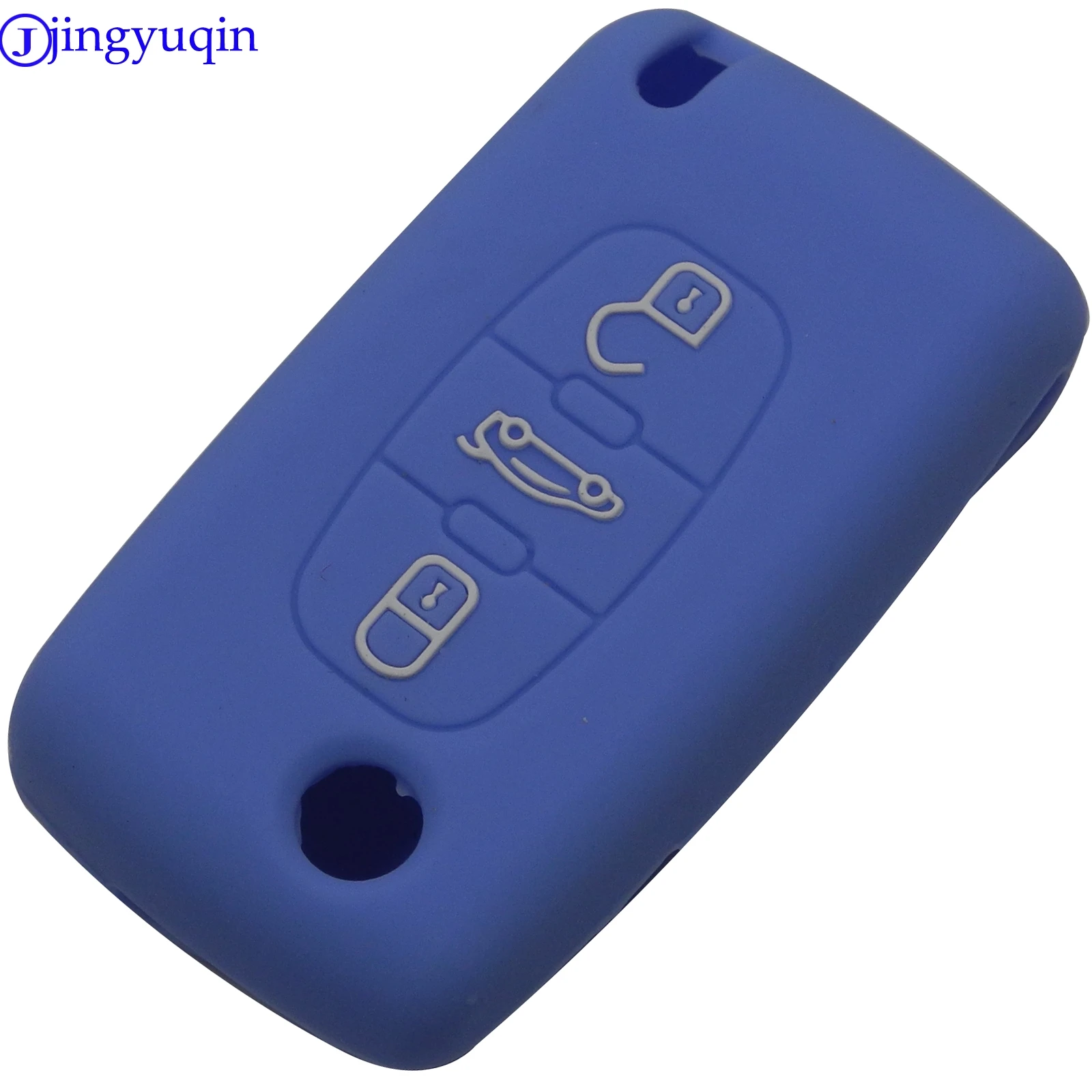 Jingyuqin 3 кнопки автомобиля силиконовый дистанционный ключ чехол для peugeot 107 207 307 407 308 607 для Citroen C1 C2 C3 C4 C5 C6 C8