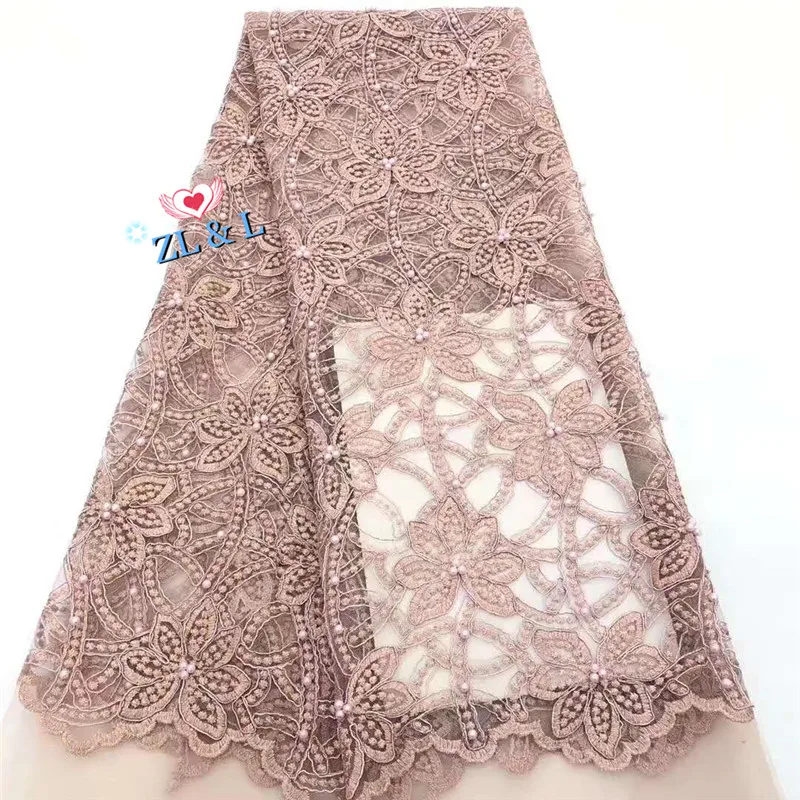 

Exquisite high quality embroidered lace beaded lace African lace French net Nigerian lace fabric suitable for dress dress ladies clothing