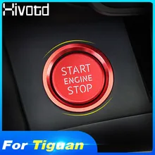 Hivotd для VW фольксваген тигуан года Tiguan mk2 Алюминиевый автомобильный Стайлинг один ключ двигатель старт стоп зажигание кнопка кольцо накладка наклейка автоаксессуары для авто 11,11
