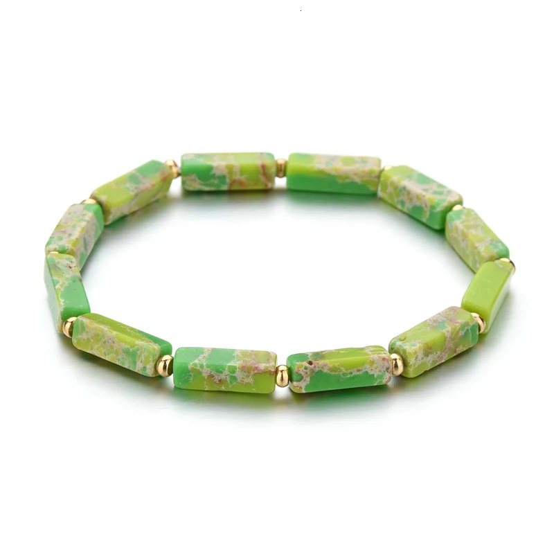 Новые Boho красочные бусы из бирюзы браслет для женщин натуральный камень браслет Шарм этнические ювелирные изделия регулируемый медный браслет - Окраска металла: B0252B
