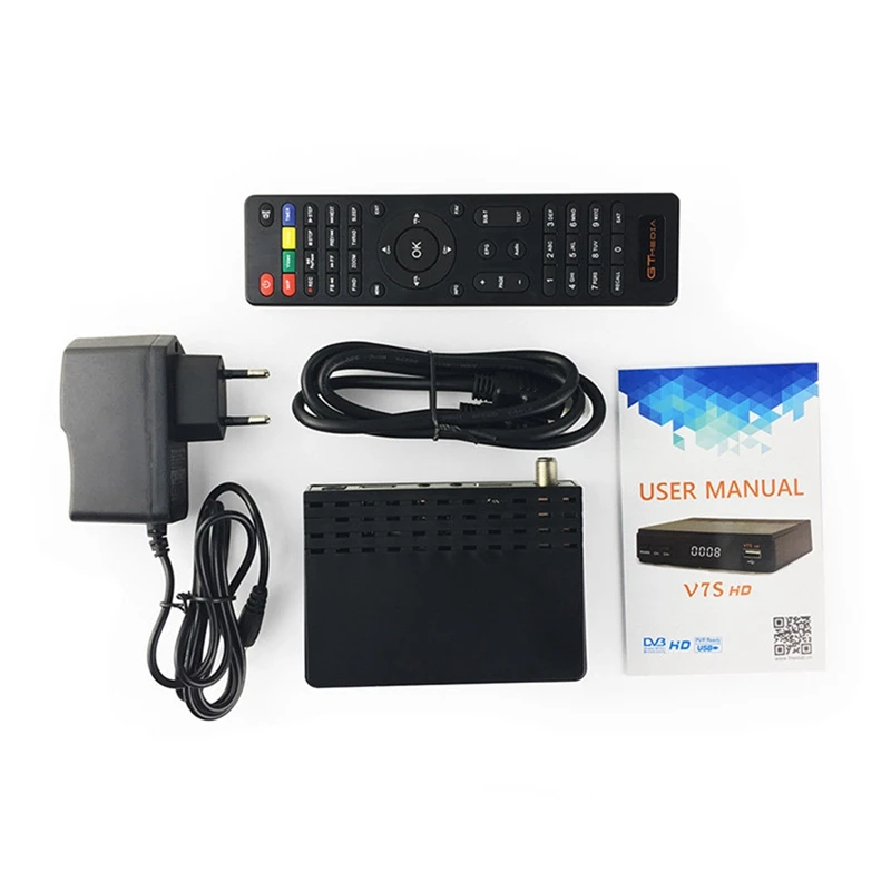 GTMedia Freesat V7S HD FTA цифровой спутниковый ТВ-приемник DVB-S2/S поддержка BissKey 1080P(штепсельная вилка европейского стандарта
