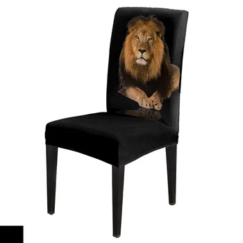

Lion Chair Cover for Dining Room Chairs Covers High Back Living Room Chair Cover Sets for Home Kitchen