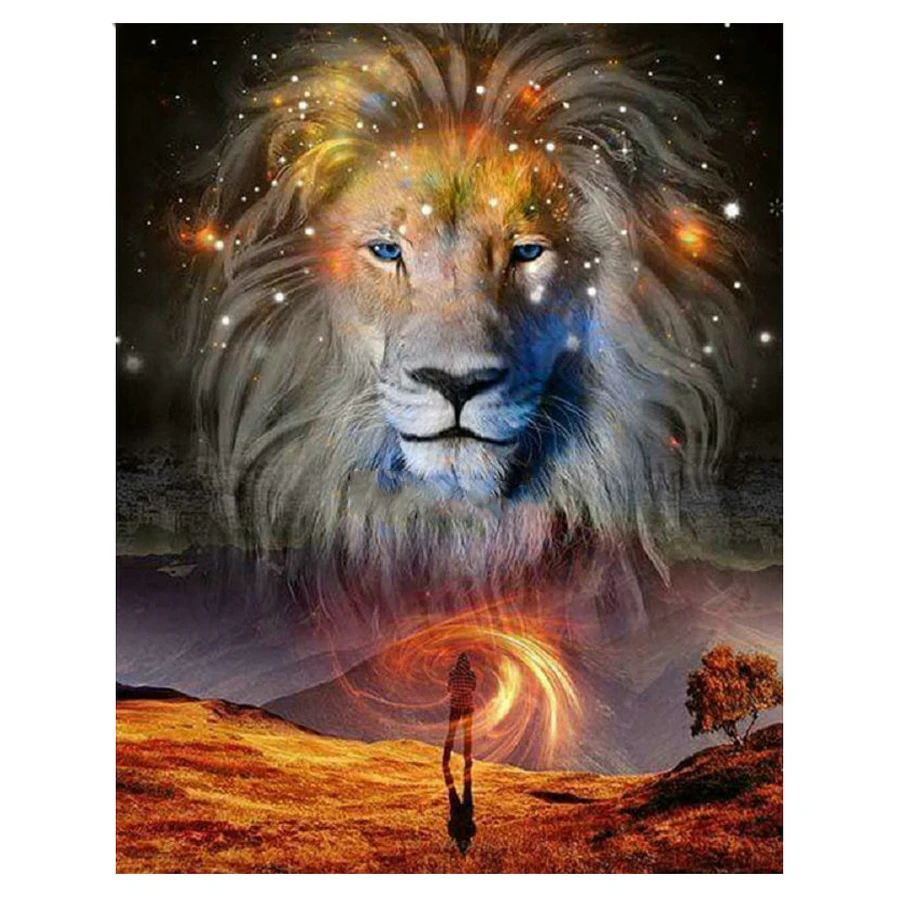 5d diy Diamond Painting fantasy lion king Diamond Embroidery animal Cross Stitch Full Square Round Diamond Mosaic stickers decor