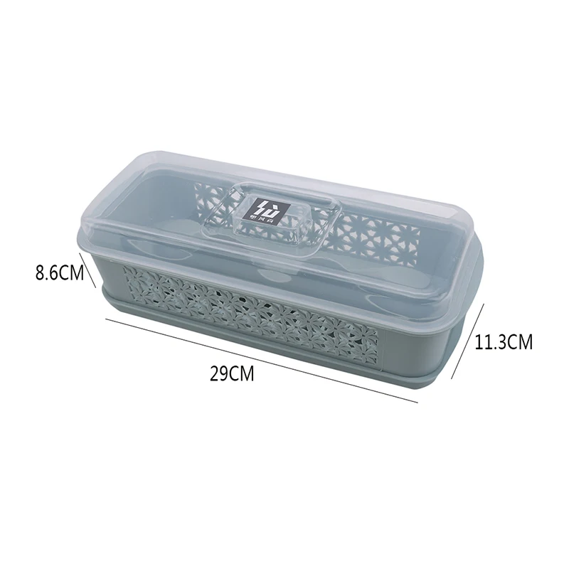 Clear Plastic Chopsticks Containers With Cover Kitchen Drain Chopsticks Storage Tube Household Tableware Dustproof Storage Box