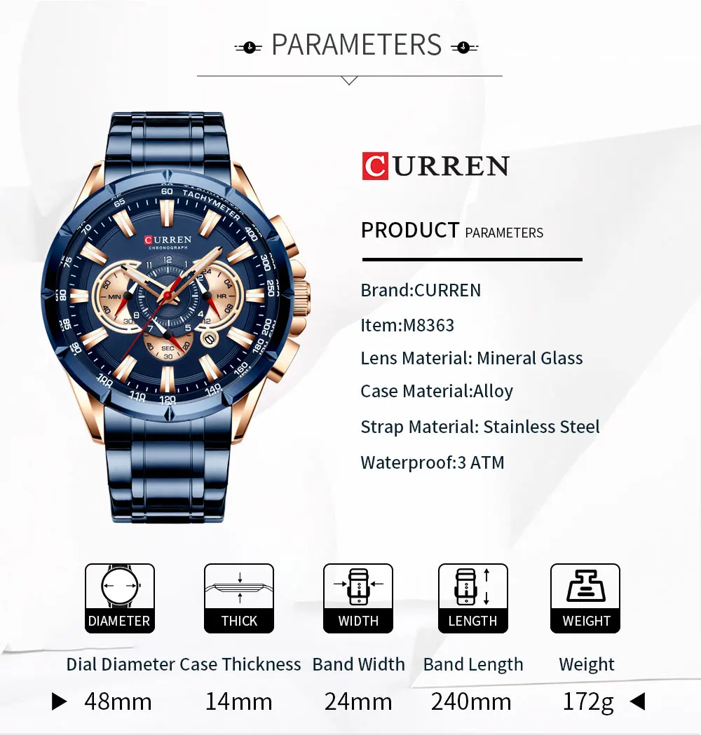 Мужские часы CURREN mannen Horloge Mode Спортивный Хронограф Topmerk люкс кварцевые часы Horloge Roestvrij Stalen Band Мужские кварцевые часы