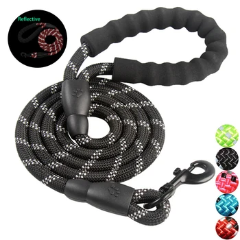 

Dog Leash Puppy Medium Large Dog Reflective150CM Strongest Nylon Rope With Metal Hook Lead Pet Dog Running Tracking Pet Supplies