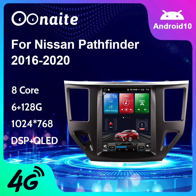 Автомагнитола Oonaite для NISSAN Pathfinder 10 0-2016 Android 2020 8-ядерный процессор 4 + 64 ГБ