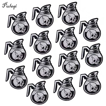

Pulaqi 10PCS Punk Skull Patches Embroidery Patches For Clothing Applique DIY Stripes Biker Rock Iron On Patches For Jacket Cloth