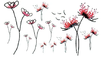 

Temporary Tattoo For Man Woman Waterproof Stickers makeup flying flower WM320