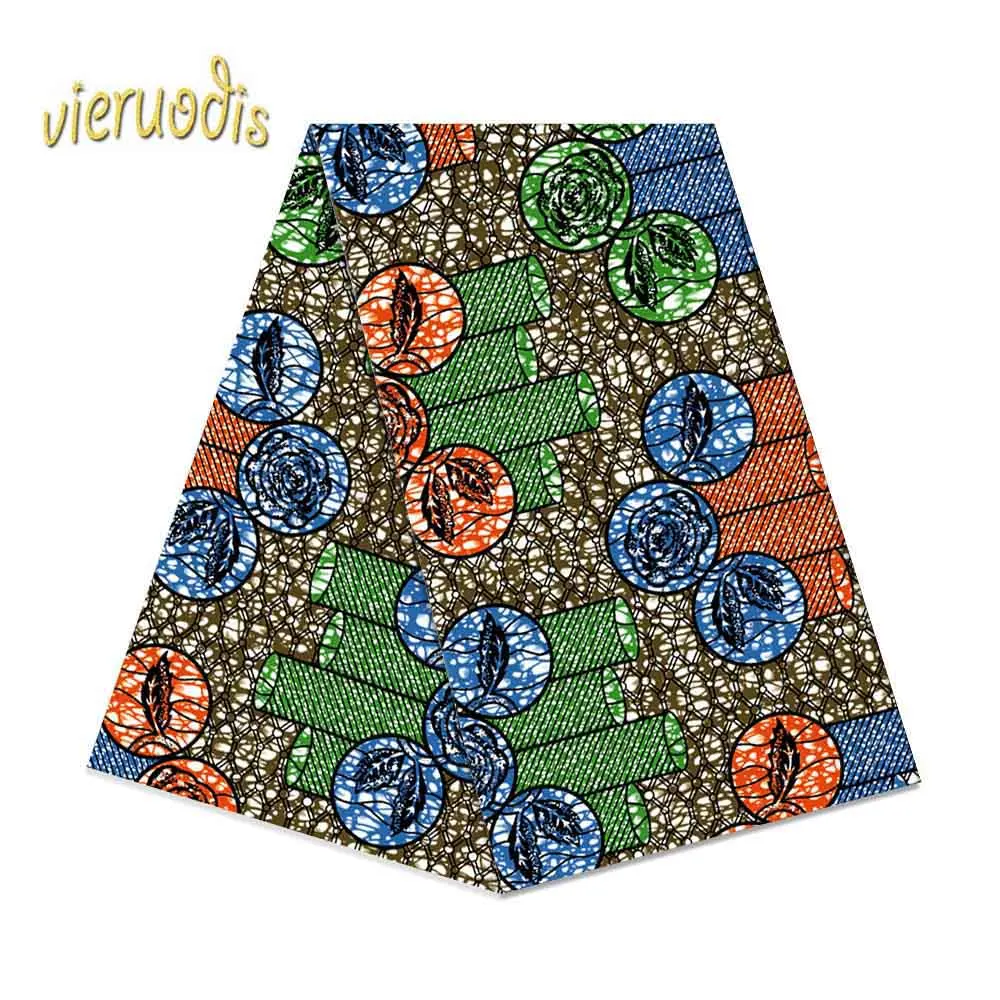 6 ярдов Африканские Восковые принты ткани хлопчатобумажная ткань Дашики напечатаны настоящий цветочный принт для платья A000560