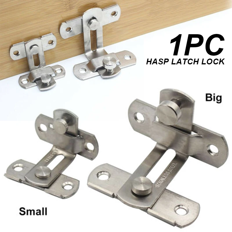 Hasp Latch Lock Stainless Steel Door Bolt Catch Sliding For BedroomBathroom Toilet Anti-corrosion Strong And Durable |
