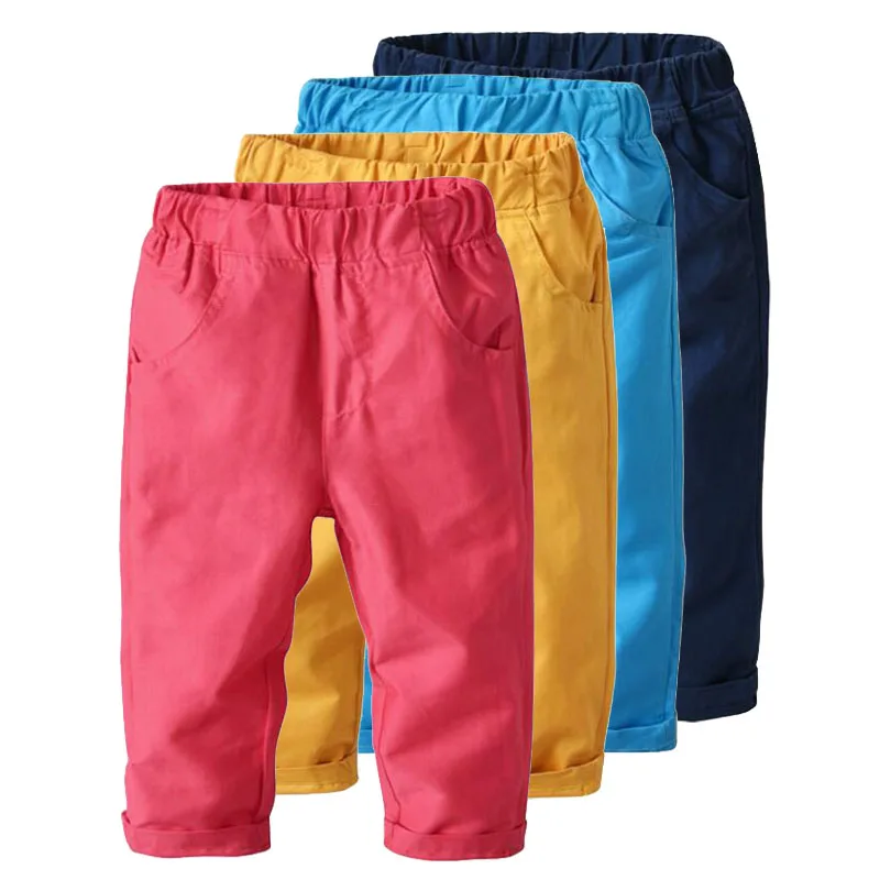 

Spring Teenage Children Boys Pants Cotton Pockets Kids Sports Pants For Boys Color Solid Summer Kids Clothes Boys