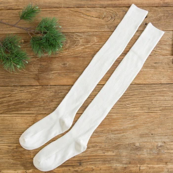 

Women Girl Over Knee High Socks Spring Autumn Winter Warm Knit Soft Thigh High Long Socks solid color loose socks