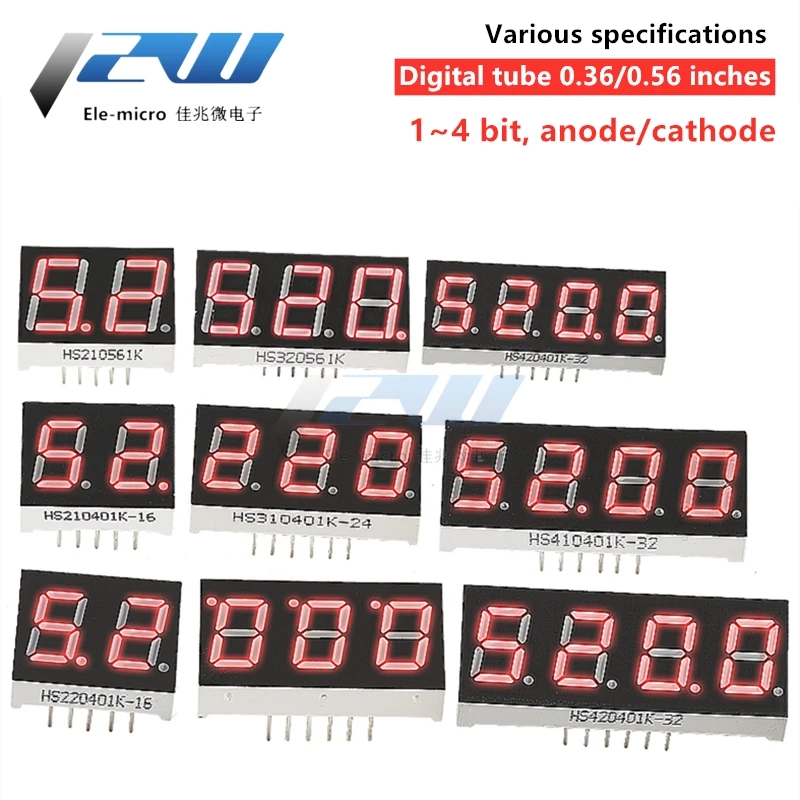 5 шт./лот 0 36/0 56/0 4 дюймов 1bit 2 Бит 3 цифровой трубки Красный общий катод LED дисплей 56