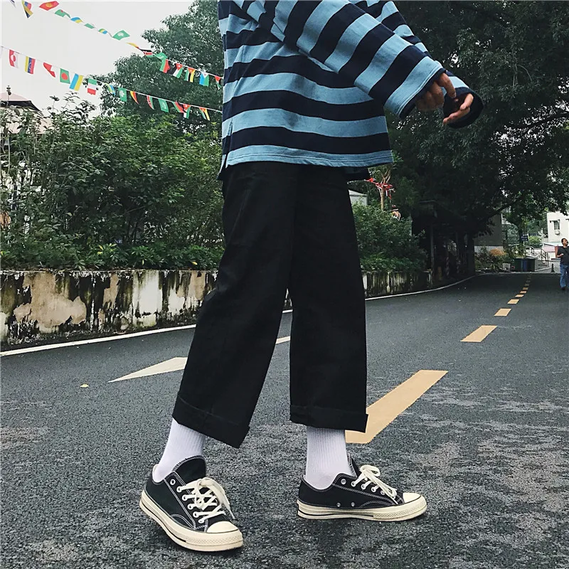 Harajuku новая демисезонная уличная одежда женские брюки женские мужские повседневные однотонные брюки с большим карманом Высокая талия свободные брюки mujer