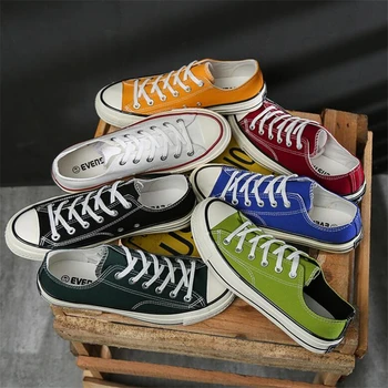 

Unisex Classic Canvas Shoes High/Low Top Vulcanize Athletic Sneakers for Women Flat Casual Shoes Designer Ladies Canvas Shoes