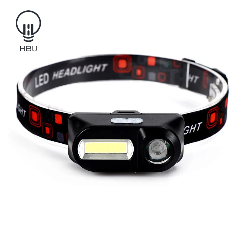 

led cob head lamp rechargeable USB head flashlight waterproof Head light headlights ultralight 18650 torch for hunting Camping