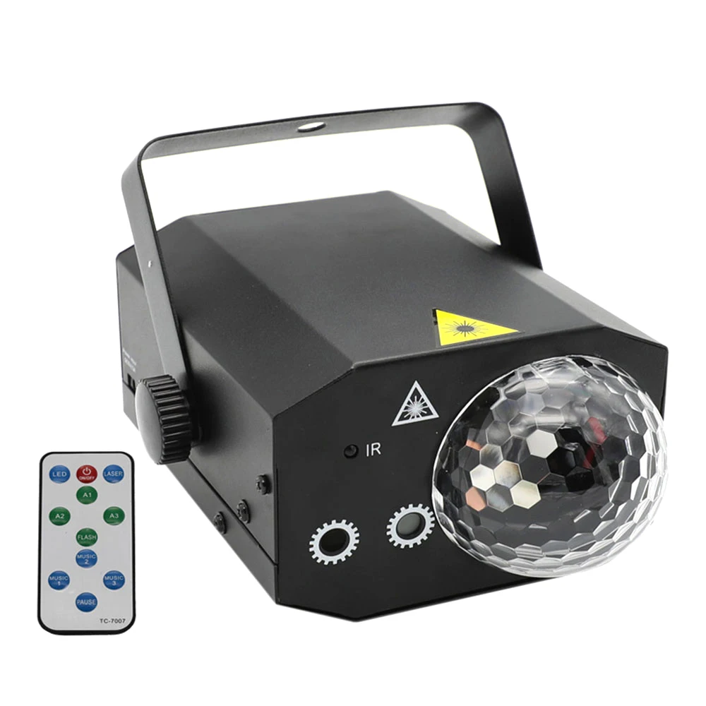 Светодиодный диско лазерный светильник вечерние проектор сценический эффект светильник RGB DJ вечерние лампы звуковая активация для праздника бар клуб диско Эффект - Цвет: Black