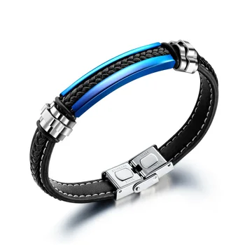 

Retro Leather Bracelet for Men Boy Hand-Made Braided Bangles Sport Office Style Wristband Male Jewelry 8.5Inch