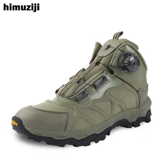 العلامة التجارية التكتيكية حذاء عسكري في الهواء الطلق رد فعل سريع بوا حذاء رجالي تنفس الجيش حذاء من الجلد السلامة تسلق الأحذية