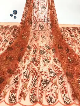 

newcoming embroidered french lace fabric nice look african net tulle lace fabric for dress sewing DPOC202