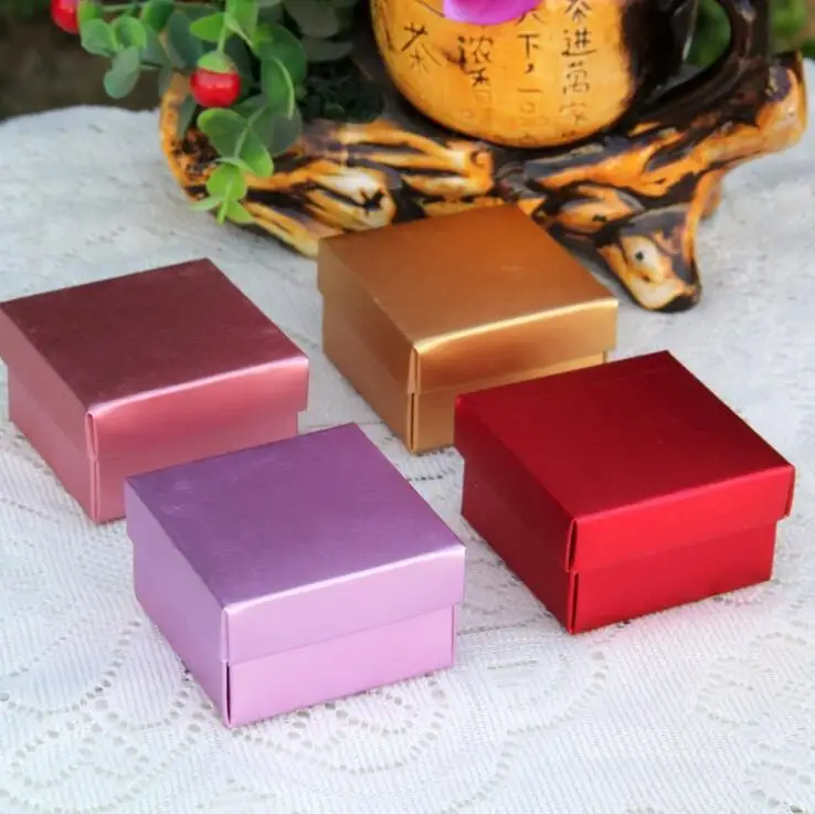 

10pcs 3Size Colorful Cardboard Paper Gift Box Solid Foil Carton Craft Box For DIY Handmade Soap Box Jewelry Wrapping Box