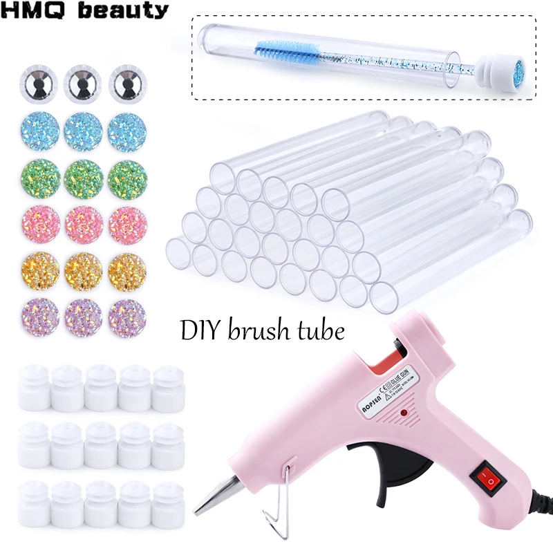 DIY Hand made Eyebrow Brush Tube With Drill Eyelash Brush Mascara Stick