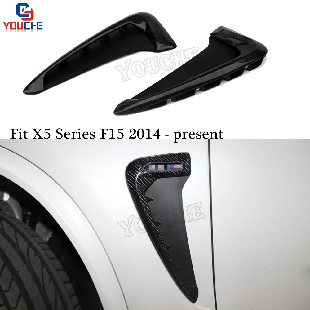 

Carbon Fiber Car Side Fender DecorativeTrim Side Air Vent Cover for BMW X5 F15 X5M F85 2014 - present Sticker Auto Accessory