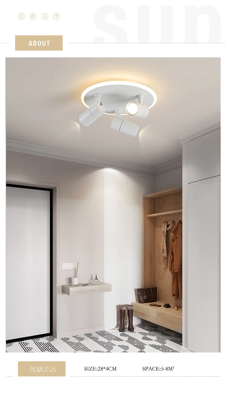 Светодиодный светильник для прихожей, светодиодный потолочный светильник для коридора/коридора, современные прожекторы, скандинавские лампы для дома и входа