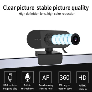 

1080p 3mp Hd Auto Focus Webcam Computer Network Live Camera Network Free Drive Usb Cam With Mic Web Camera For Laptop