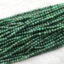 

Genuine Natural Columbia Emerald Green Semi-precious stones Round Beads 15"