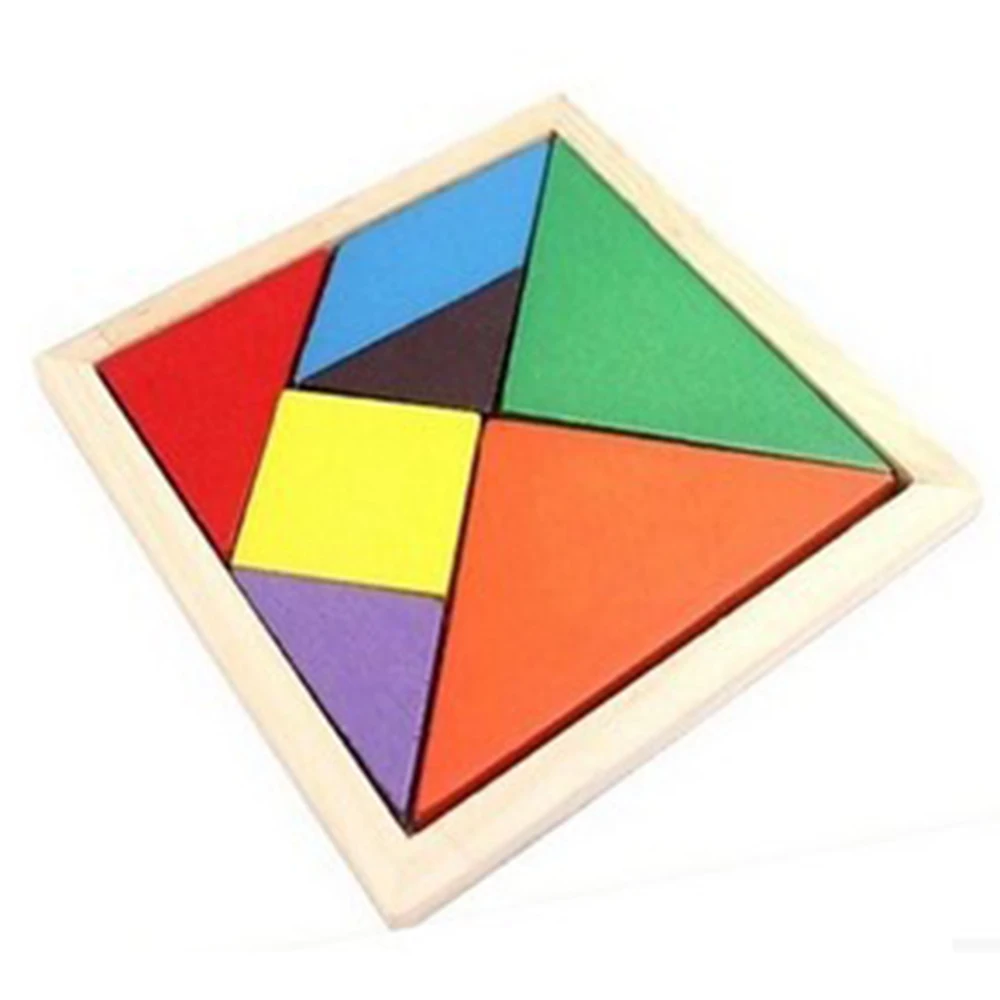 Children Mental Development Tangram Colorful Wooden Puzzle Educational Toy  for Kids